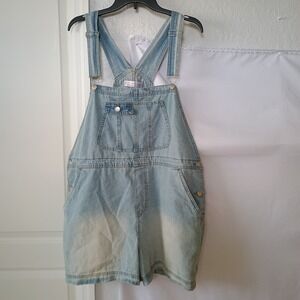 No Boundaries Denim Cutoff Shorts Overall Bib Juniors  Women's Plus Size XXXL 23
